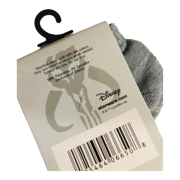 2pairs Disney’s Star Wars The Mandalorian baby yoda grey & black no show sockd - Picture 4 of 6